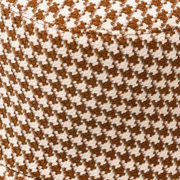 BROWN Houndstooth Bucket Hat Tan main image 5